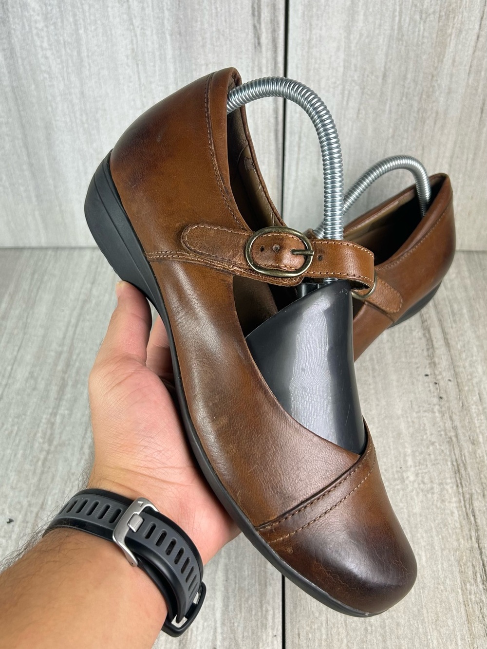 Dansko Fawna Brown Leather Mary Jane Strap Comfort Shoe Womens Size 9 EUR 39